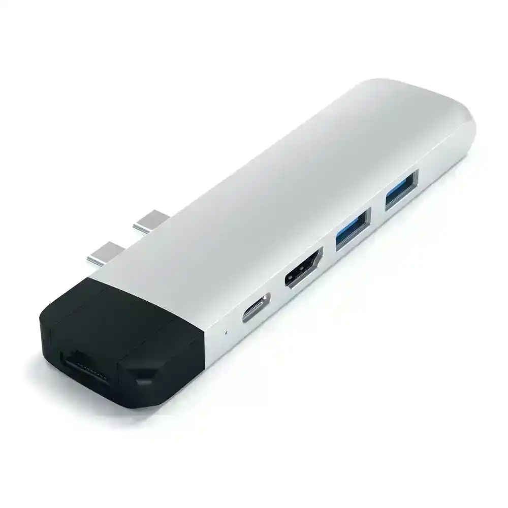 Satechi USB-C Pro Hub w/4K HDMI/USB-A/USB-C/SD/Micro SD/Ethernet Adapter Silver