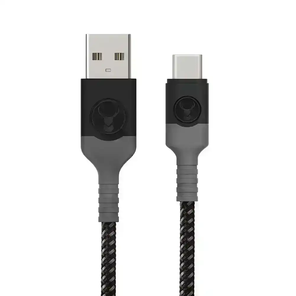 Bonelk USB-A to USB-C 1.2M Charge/Sync Braided Cable For Phones/Hubs/PC Grey