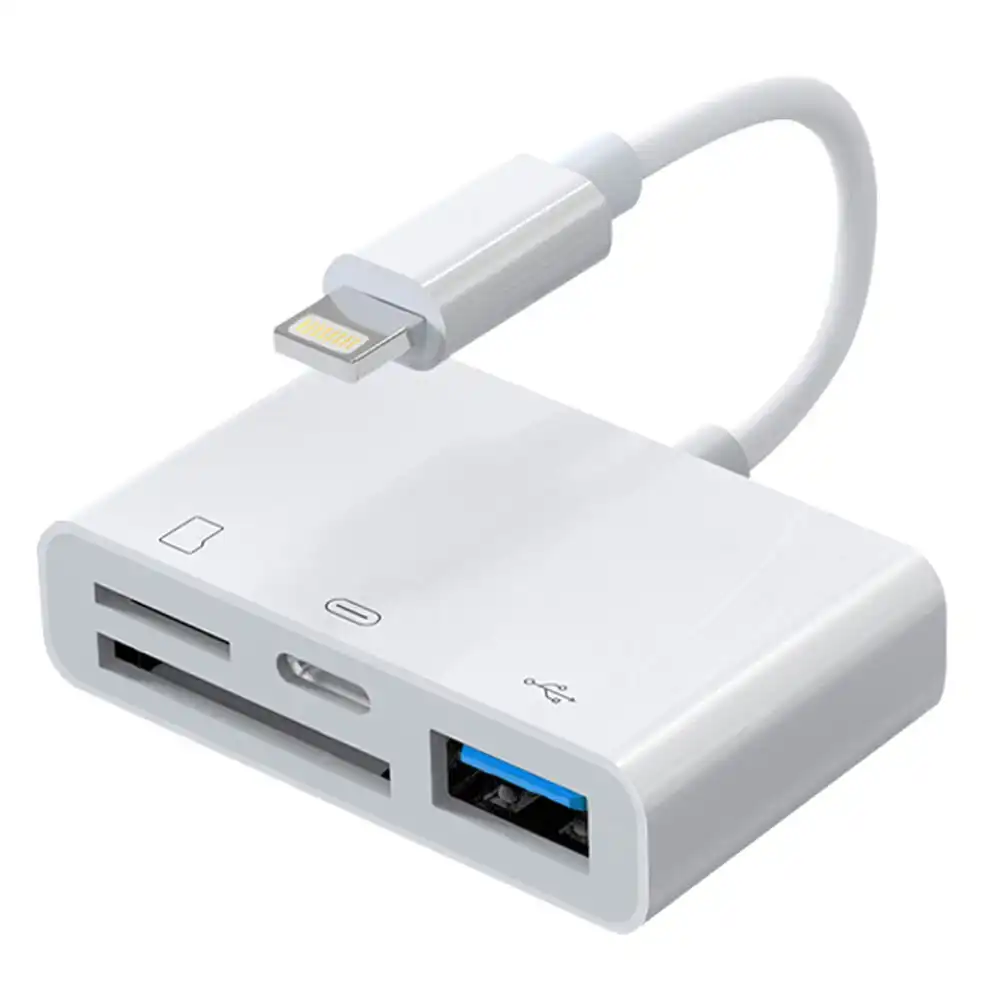 Sansai Lightning to OTG Adapter/Hub TF/SD/USB/Lightning Input for iPad/iPhone WT