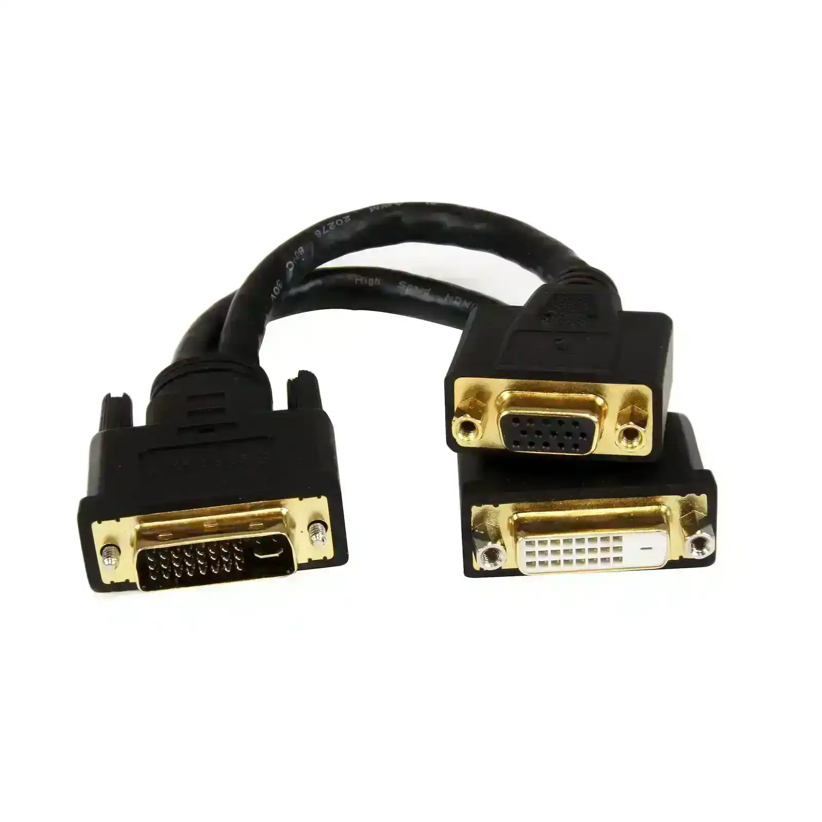 StarTech 8" Wyse DVI Splitter Male to Female Cable Connector DVI-I to DVI-D/VGA