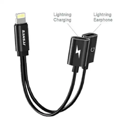 Sansai Dual Lightning Adapter Earphone/Charging Splitter for iPhone X/8/7 Assort