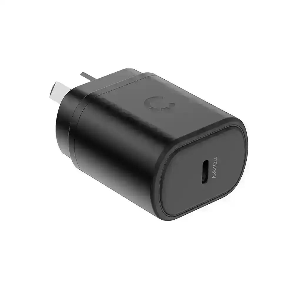 Cygnett 25W Type USB-C Wall Phone/Mobile Charger Adpater Fast Charging Plug BLK
