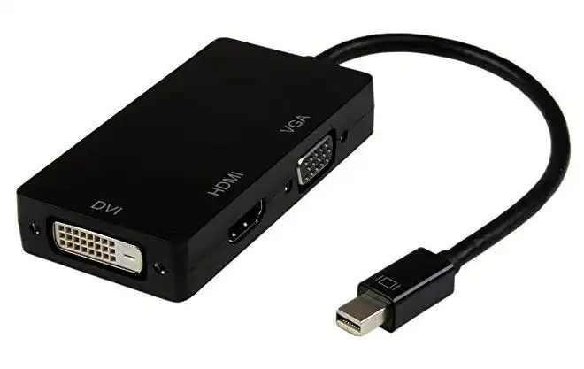 8Ware Mini Display Port DP to DVI/HDMI/VGA Adapter Cable Converter Plug Black