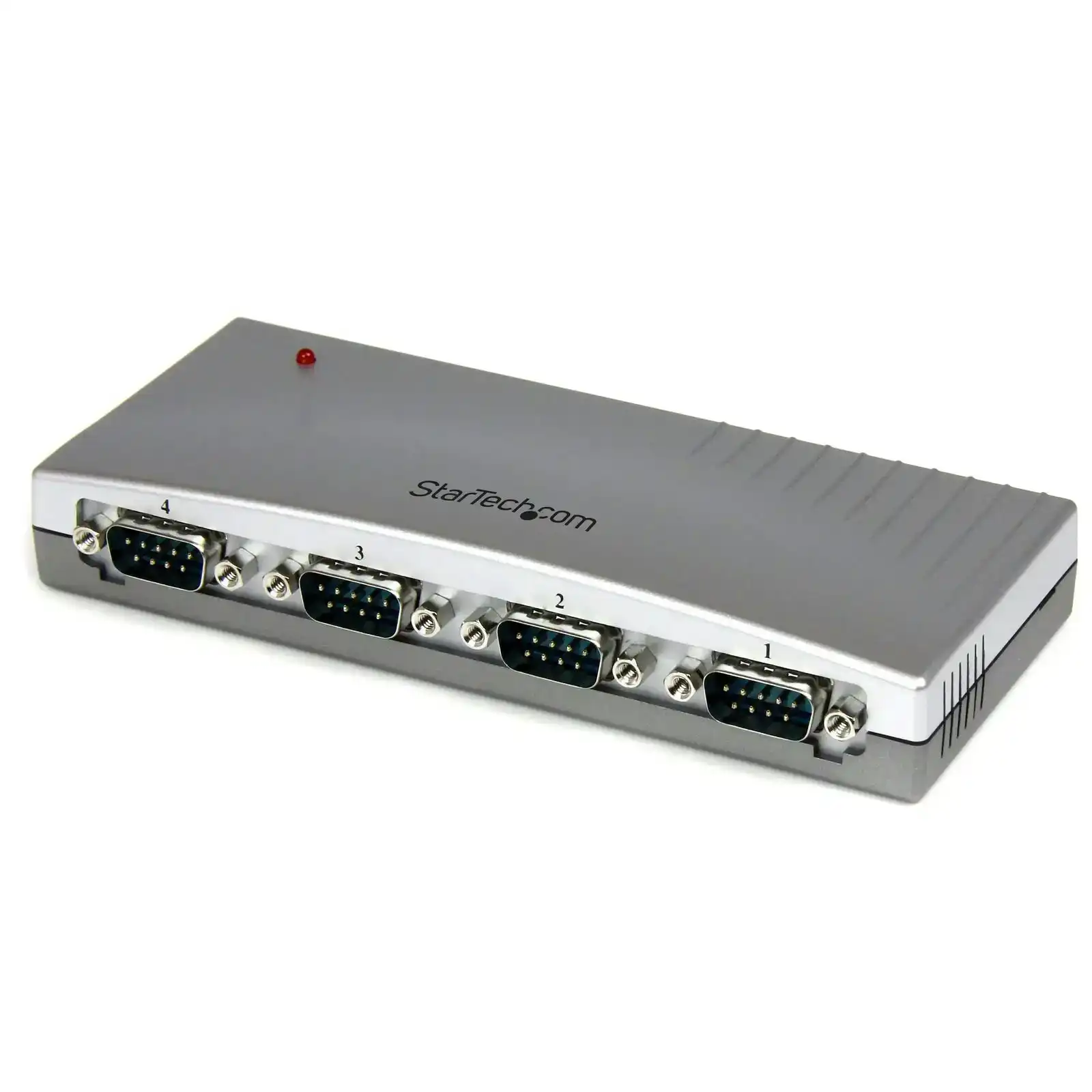 Star Tech 4-Port USB to RS232 Serial DB9 Adapter Hub for Laptop/Computer Grey