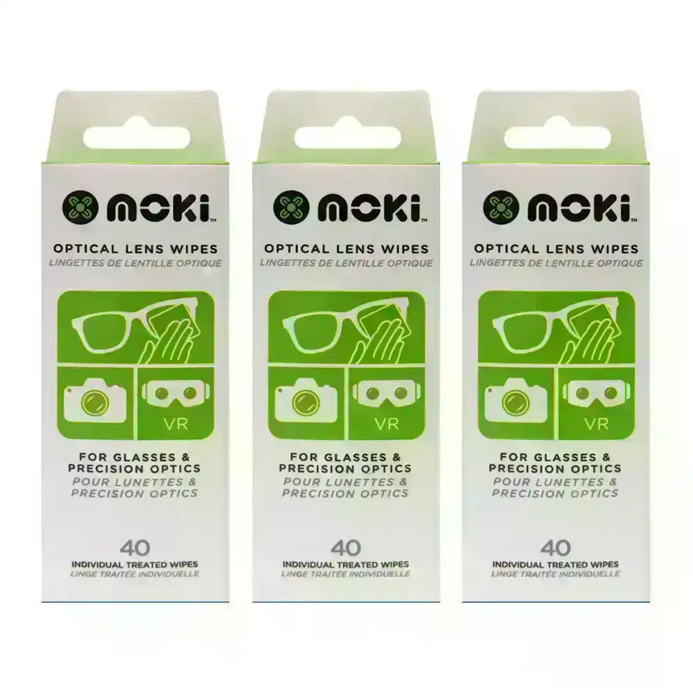 3x 40pc Moki Optical Lens Wipes Cleaner Cleaning Wet Tissue for Camera/VR/Phone