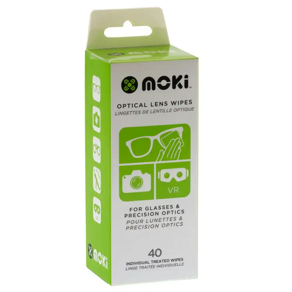 40pc Moki Optical Lens Wipes Cleaner Cleaning Wet Tissue for Camera/VR/LCD/Phone