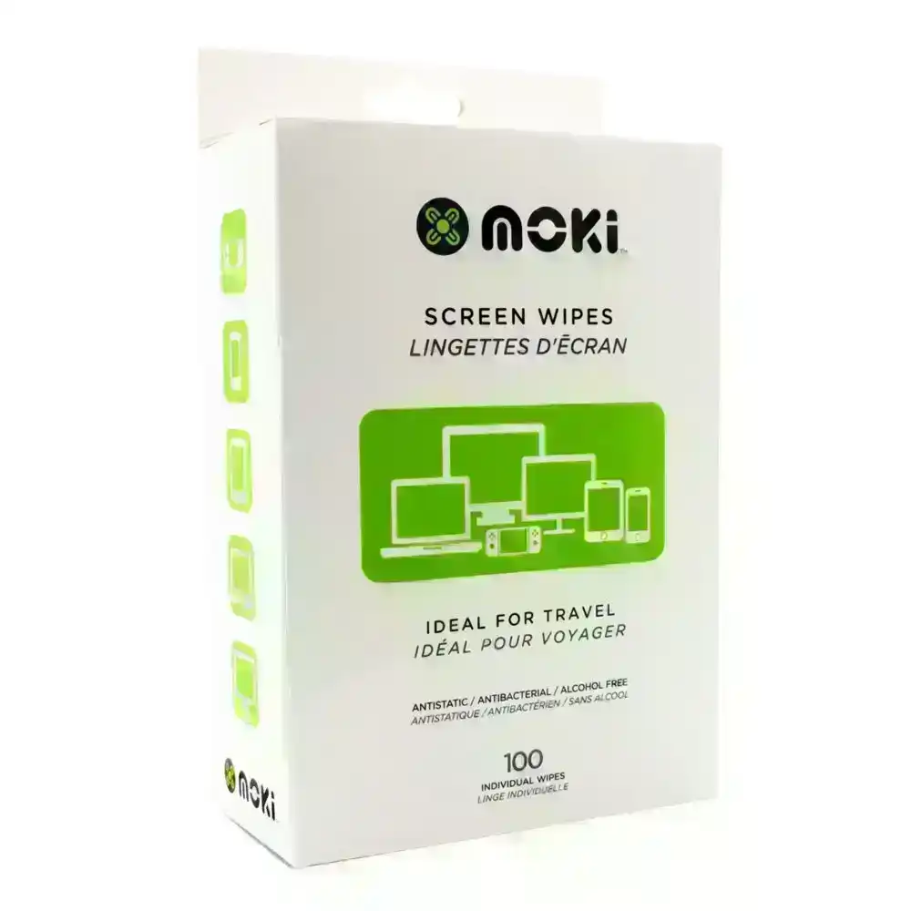 100pc Moki Screen Clean Disposable Wipes Cleaner for Laptop/Screen TV Monitor