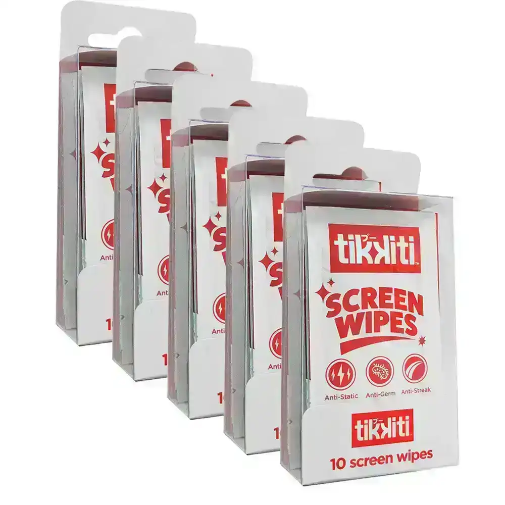 50pc Tikkiti Anti-Bacterial Screen Cleaning Wipes/Cloths for Smartphones/Tablets