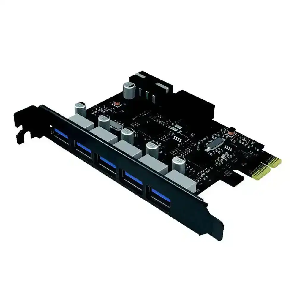 Cruxtec Superspeed 5 Port USB 3.0 19 PIN Interface PCI-E Host Expansion Card