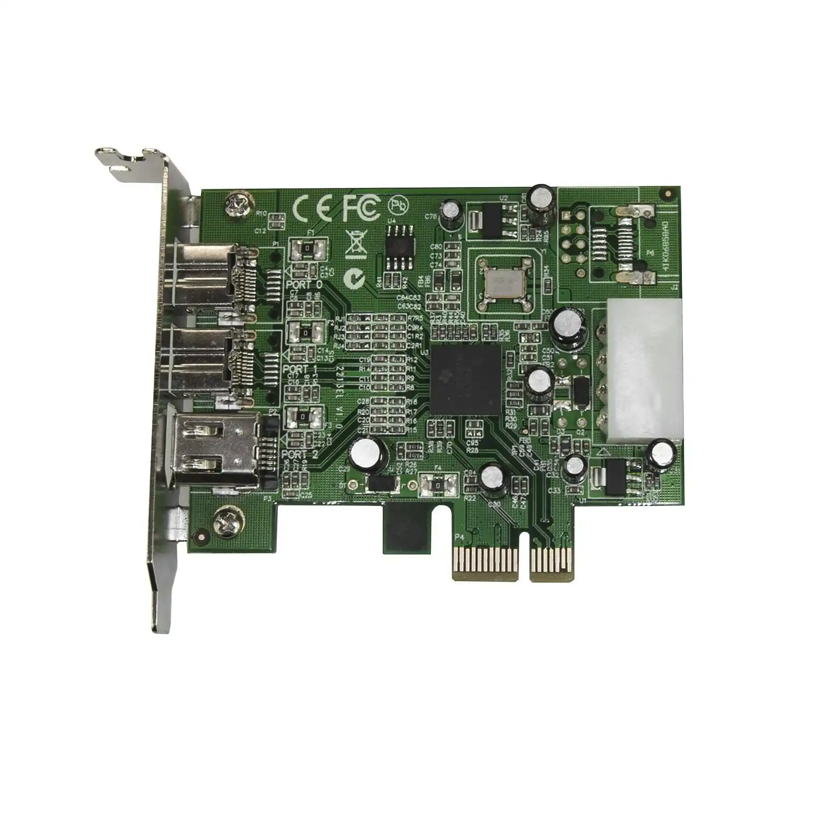 Star Tech 3-Port 2B 1A Low Profile PCI Express FireWire Adapter Expansion Card