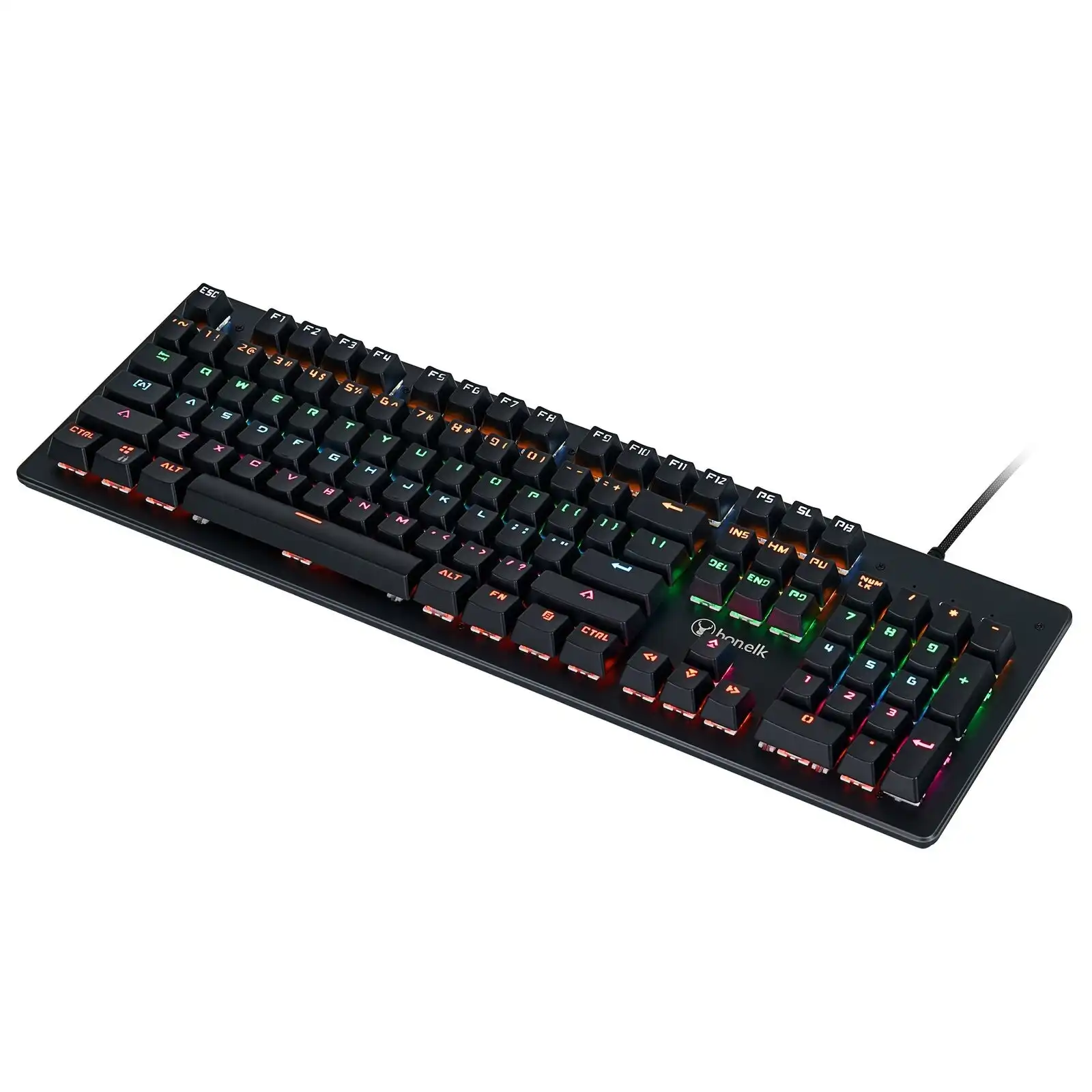 Bonelk K-544 Gaming Mechanical Wired LED PC Keyboard Rainbow RGB Backlit Black