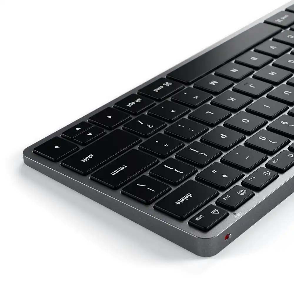 Satechi Slim X1 Bluetooth Backlit Keyboard for iPhone 12/iPad Air/Mac Space Grey