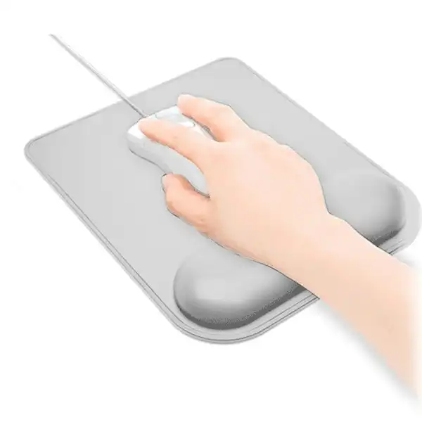 Sansai Mouse/Mice Pad Mat w/ Wrist Foam Rest/Support for PC/Laptop Computer Grey