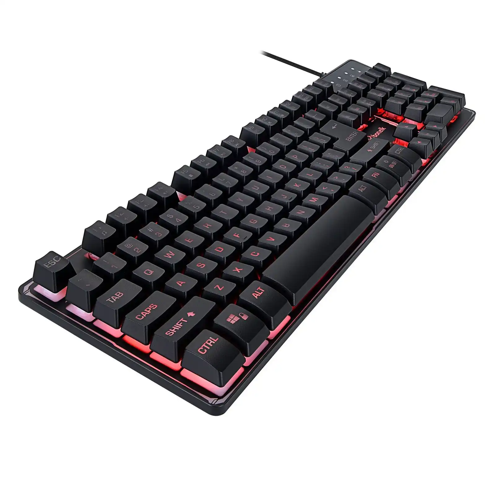 Bonelk K-308 Full Size Anti-Ghosting Gaming LED Backlit Wired USB Keyboard Black