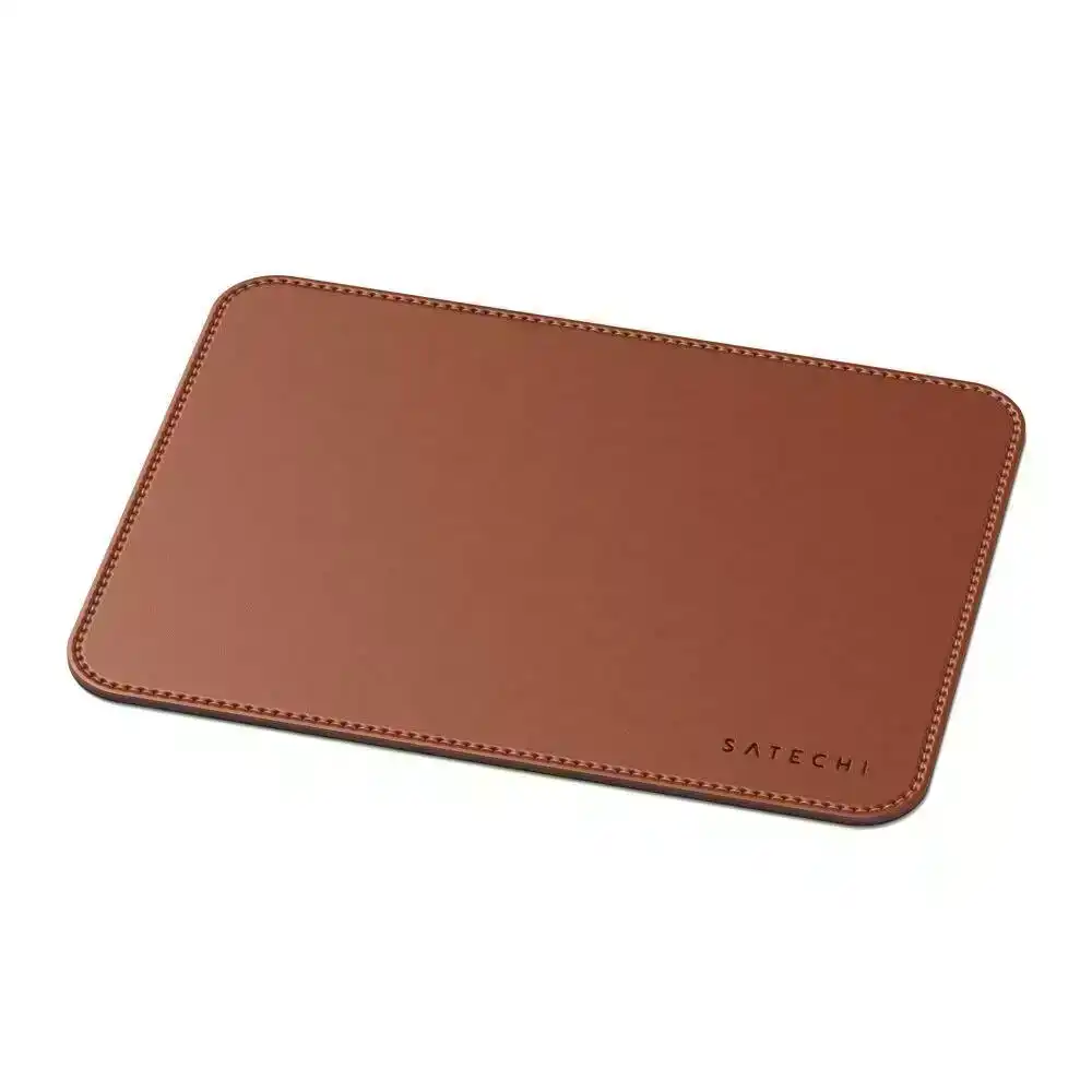 Satechi Eco Leather Mouse Pad 24.9x19cm Working/Gaming Mat Wrist Support Brown