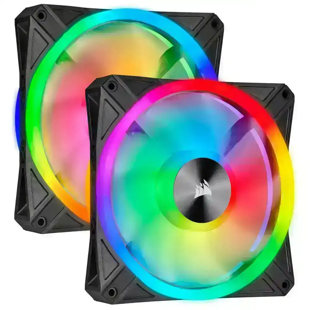 2PK Corsair iCUE QL140 RGB 140mm PWM 1250 RPM Cooling Fans f/ Gaming PC Case BLK