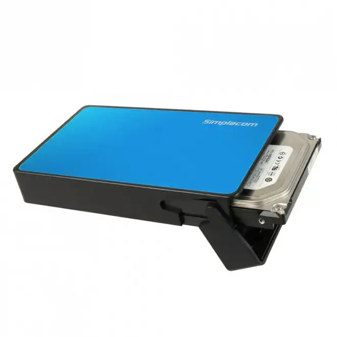 Simplecom SE325 Case Enclosure Cover For 3.5" SATA HDD to USB 3.0 Hard Drive BLU