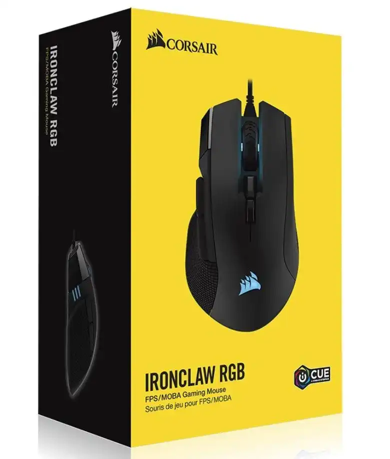 Corsair Ironclaw RGB Optical 18000 DPI Palm Grip FPS/MOBA Gaming Mouse f/Desktop