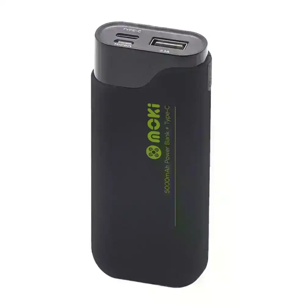 Moki 5000mAh USB-C/USB-A Power Bank External Battery Portable Charger for Phone