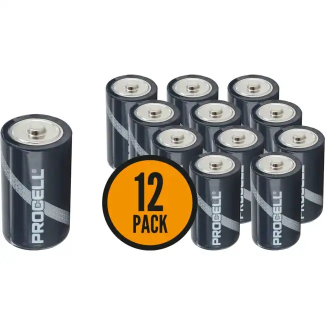 12pc Duracell Procell D Alkaline Battery 1.5V Multi Purpose f/Flashlights/Radios