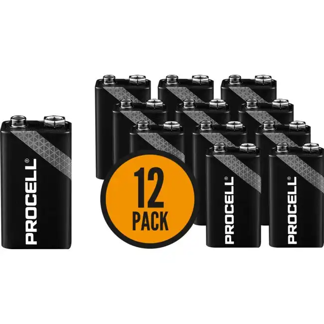 12pc Duracell Procell 9V Alkaline Battery Multi Purpose for Transmitters/Radios