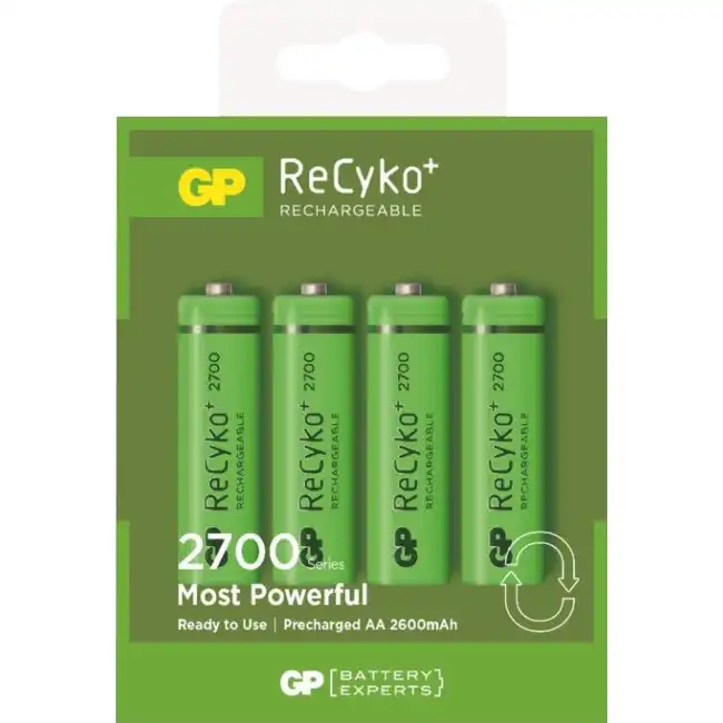 4pc GP ReCyko+ 2700 Series 2600mAh Rechargeable LSD 1.2V NiMH Battery for Clocks