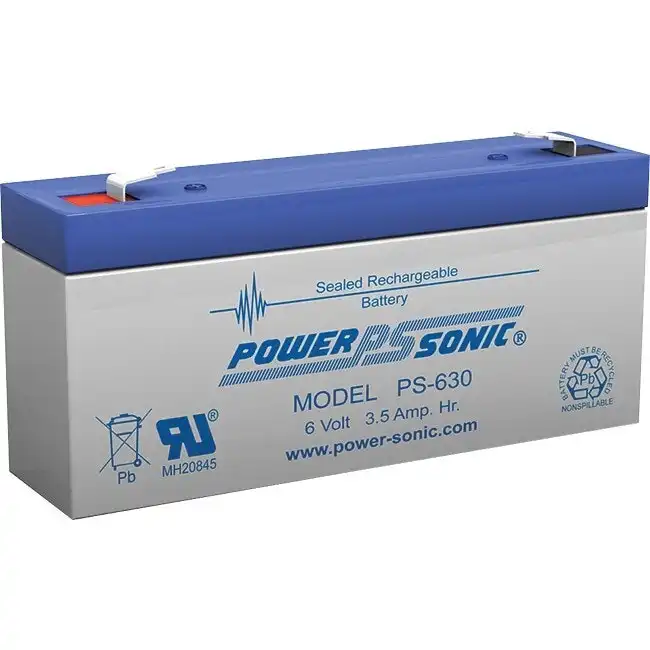 Power Sonic PS630 6V 3.5Amp Rechargeable Battery F1 Terminal Sealed Lead Acid