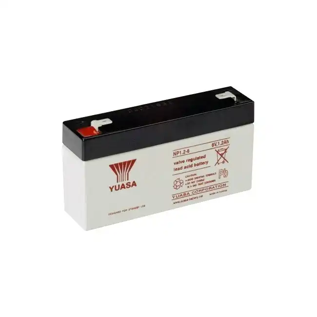 Yuasa 6V 1.2Ah Rechargeable Battery 4.70mm QC Tab Terminal SLA/Sealed Lead Acid