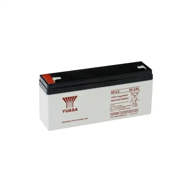 Yuasa 6V 3Ah Rechargeable Battery 4.70mm QC Tab Terminal SLA/Sealed Lead Acid