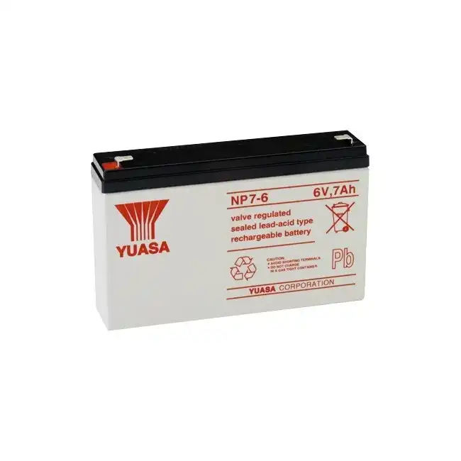 Yuasa 6V 7Ah Rechargeable Battery 4.70mm QC Tab Terminal SLA/Sealed Lead Acid