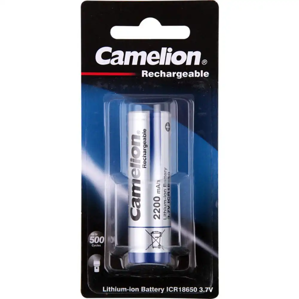 Camelion 18650 Lithium-Ion Rechargeable Battery 2600mAh 3.7V PVC Label Jacket