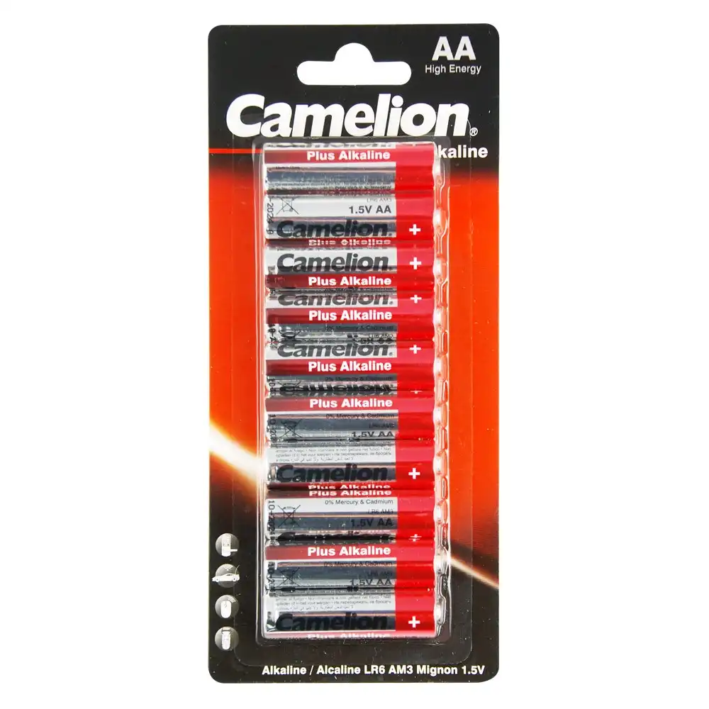 10pc Camelion Alkaline Plus AA LR6 Battery AM3 Mignon 1.5V Cylindrical Batteries
