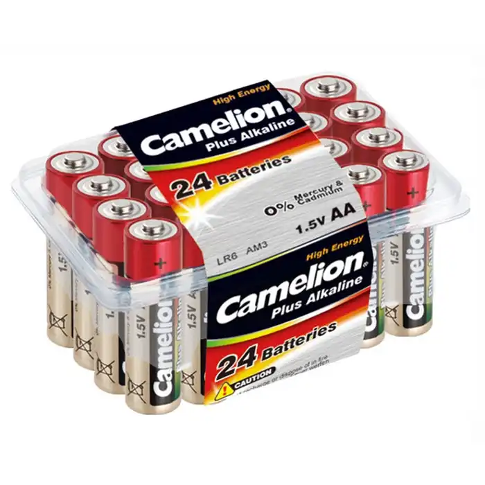 24pc Camelion Alkaline Plus AA LR6 Battery AM3 Mignon 1.5V Cylindrical Batteries