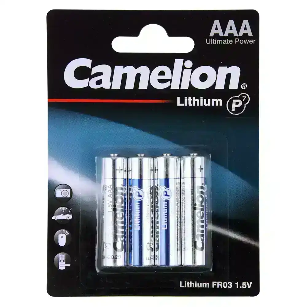 4pc Camelion Lithium AAA FR03 1.5V 1100mAh Battery Long Lasting Camera Batteries
