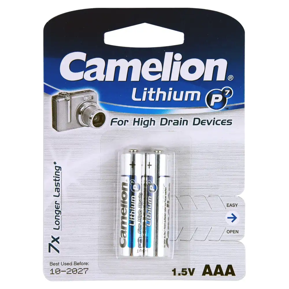 2pc Camelion Lithium AAA FR03 1.5V 1100mAh Battery Long Lasting Camera Batteries