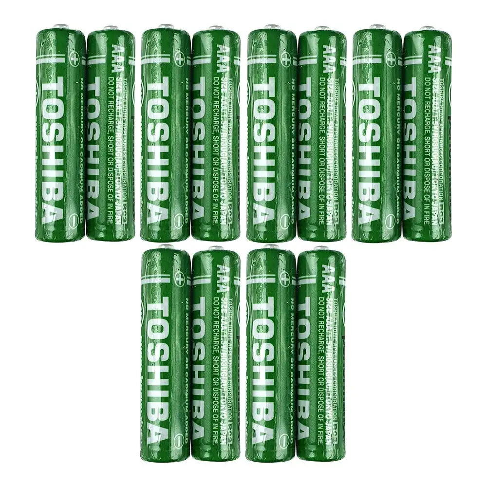 6x 2pc Toshiba Super Heavy Duty AAA Shrink Battery Lasting Cylindrical Batteries