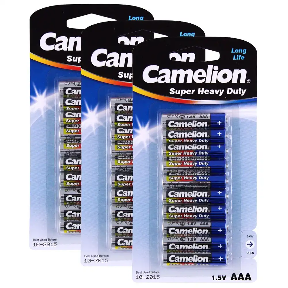 3x 10pc Camelion Super Heavy Duty AAA Battery Pack R03P UM4 Micro Batteries