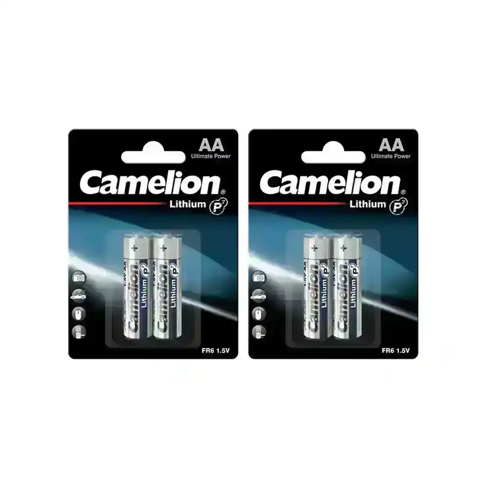 2x 2pc Camelion Lithium AA FR6 1.5V 2900mAh Long Lasting Camera Batteries