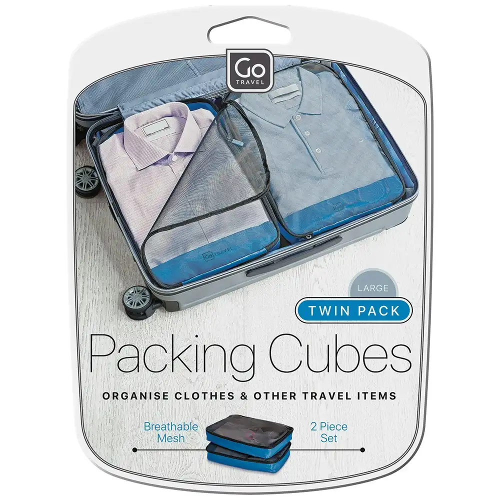 2pc Go Travel Packing Clothes/Garment Cubes Organizer Protection Large Set BL