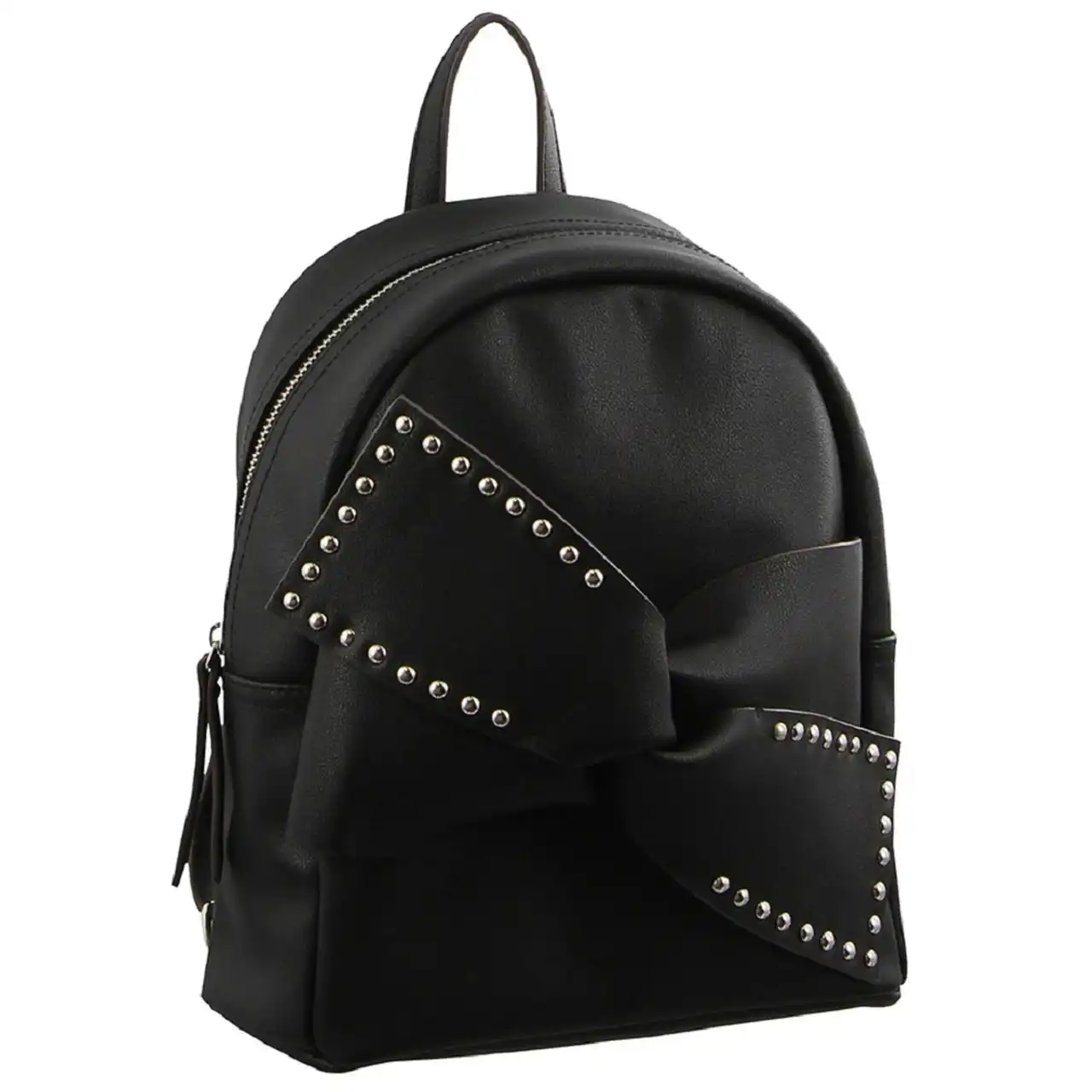 Milleni Fashion Ladies 27cm Backpack Outdoor Travel Work Bag w/ Bow Detail Black