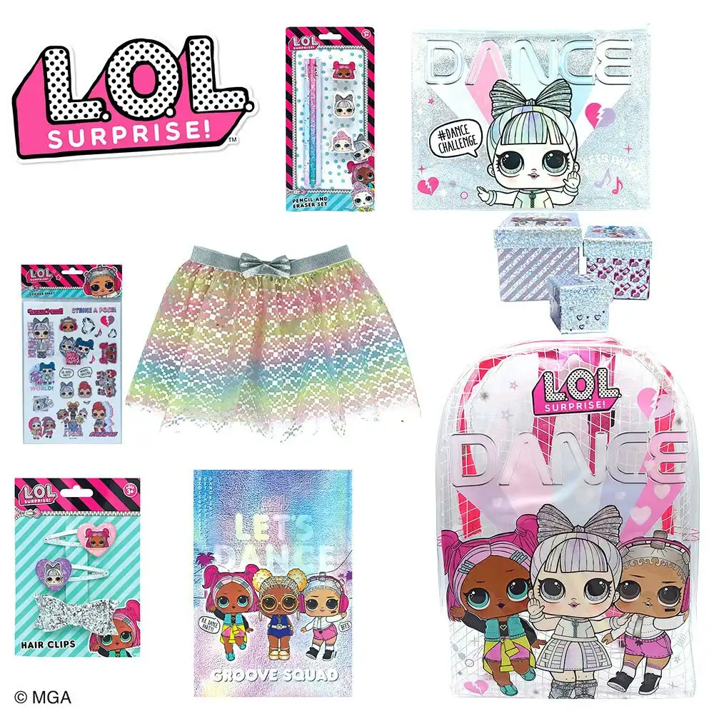 LOL Surprise Showbag Dance Backpack Skirt/Hairclip/Pencil Case Kids/Children 3y+
