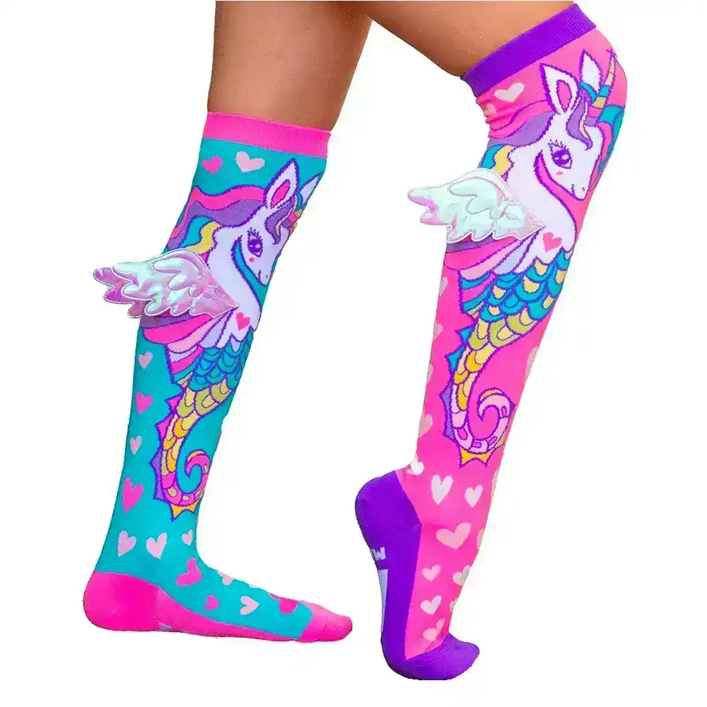 MADMIA Unicorn Seahorse Long Knee High Socks Pair Kids/Adult Unisex Girl/Womens