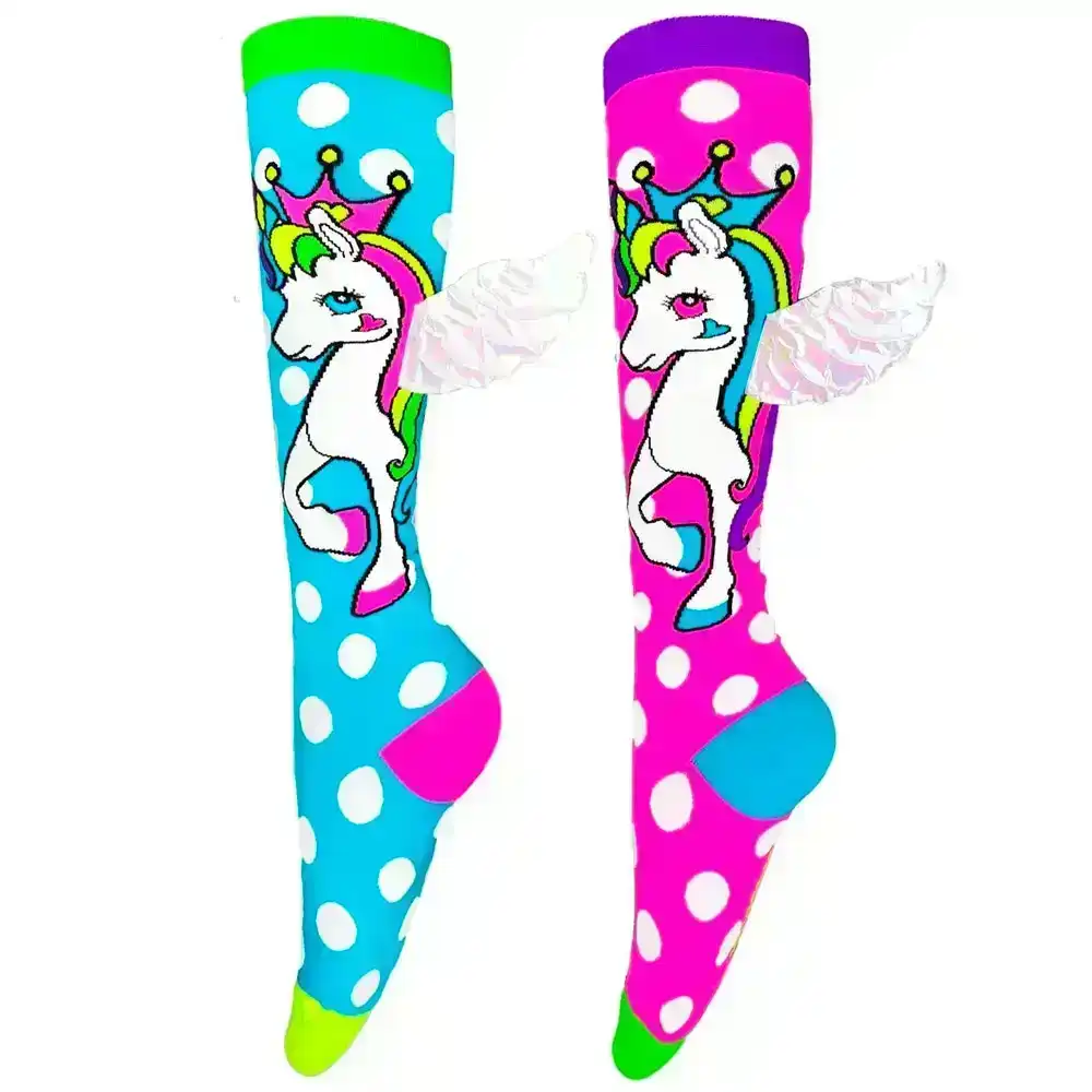 MADMIA Flying Unicorns Long Knee High Socks Pair Kids/Adult Unisex Girl/Womens