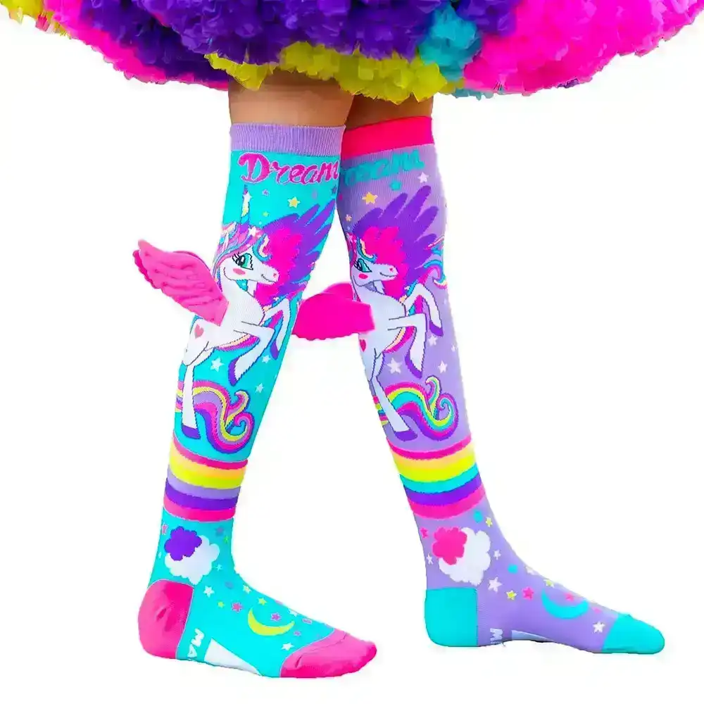 MADMIA Mini Pony Rainbow Long Knee High Socks Pair Kids/Adult Unisex Girl/Womens