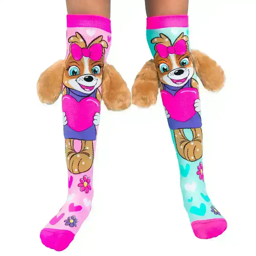 MADMIA Puppy Dog Love Long Knee High Socks Pair Kids/Adult Unisex Girl/Womens