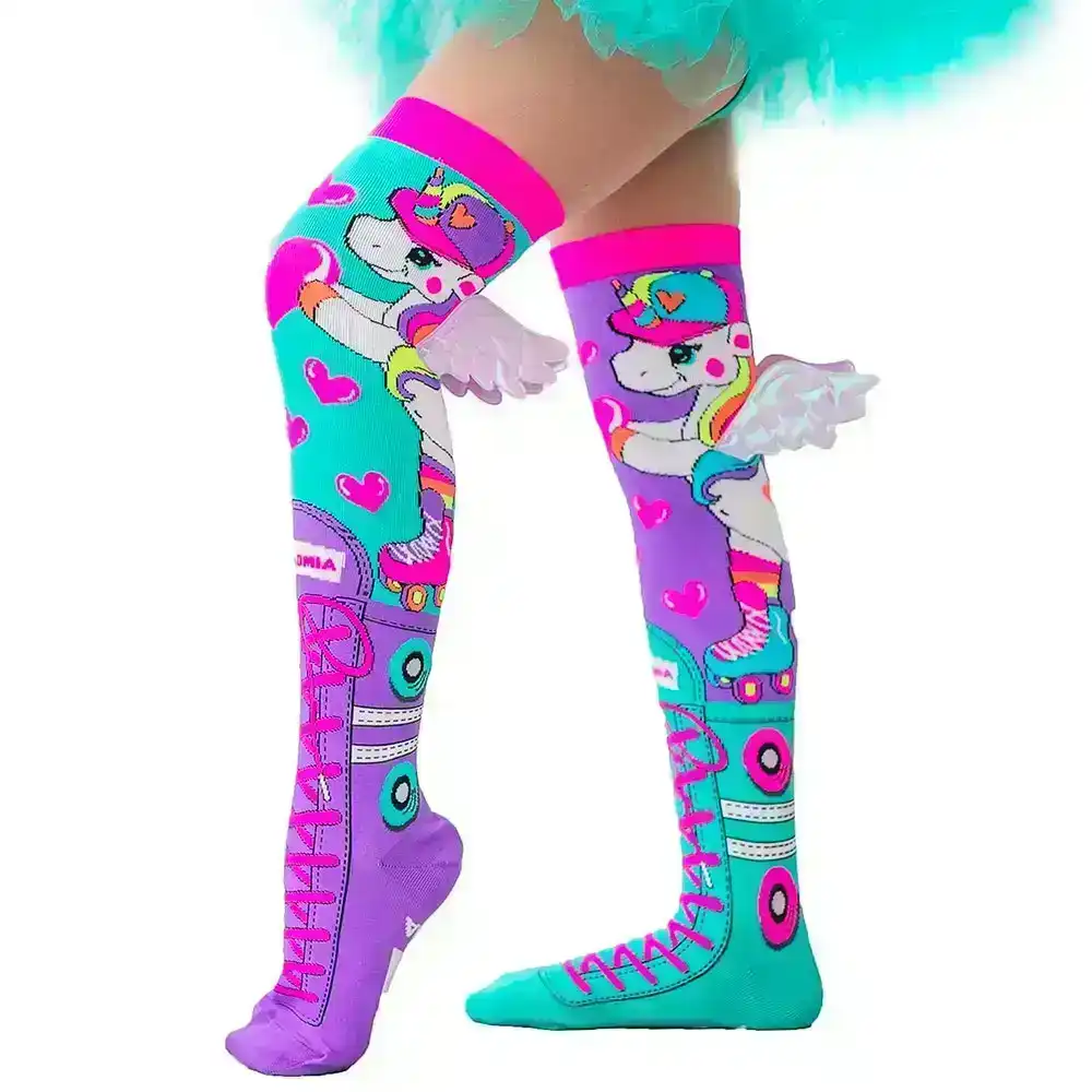 MADMIA Skatercorn Unicorn Long Knee High Socks Pair Kids/Adult Unisex Girl/Women