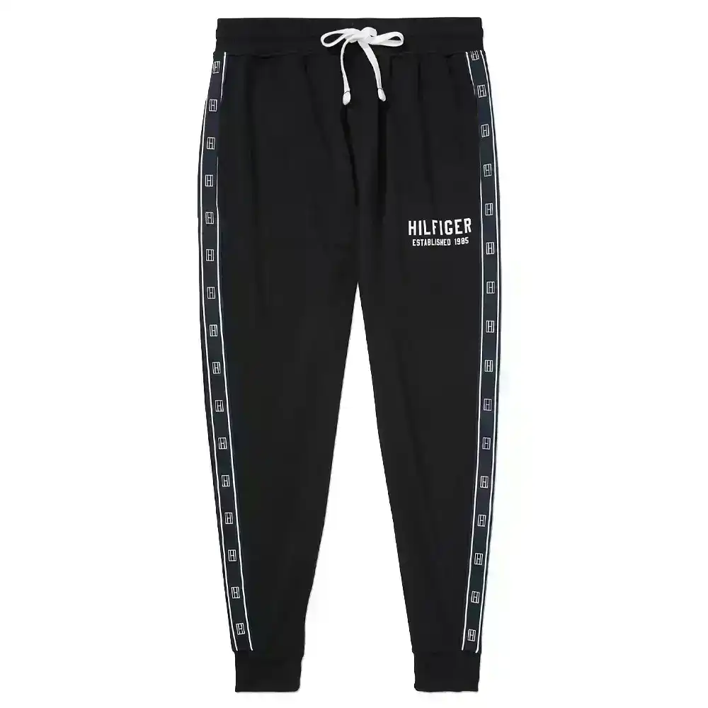 Tommy Hilfiger Men Size S French Terry Pyjama Sleepwear Cuffed Jogger Pants BLK