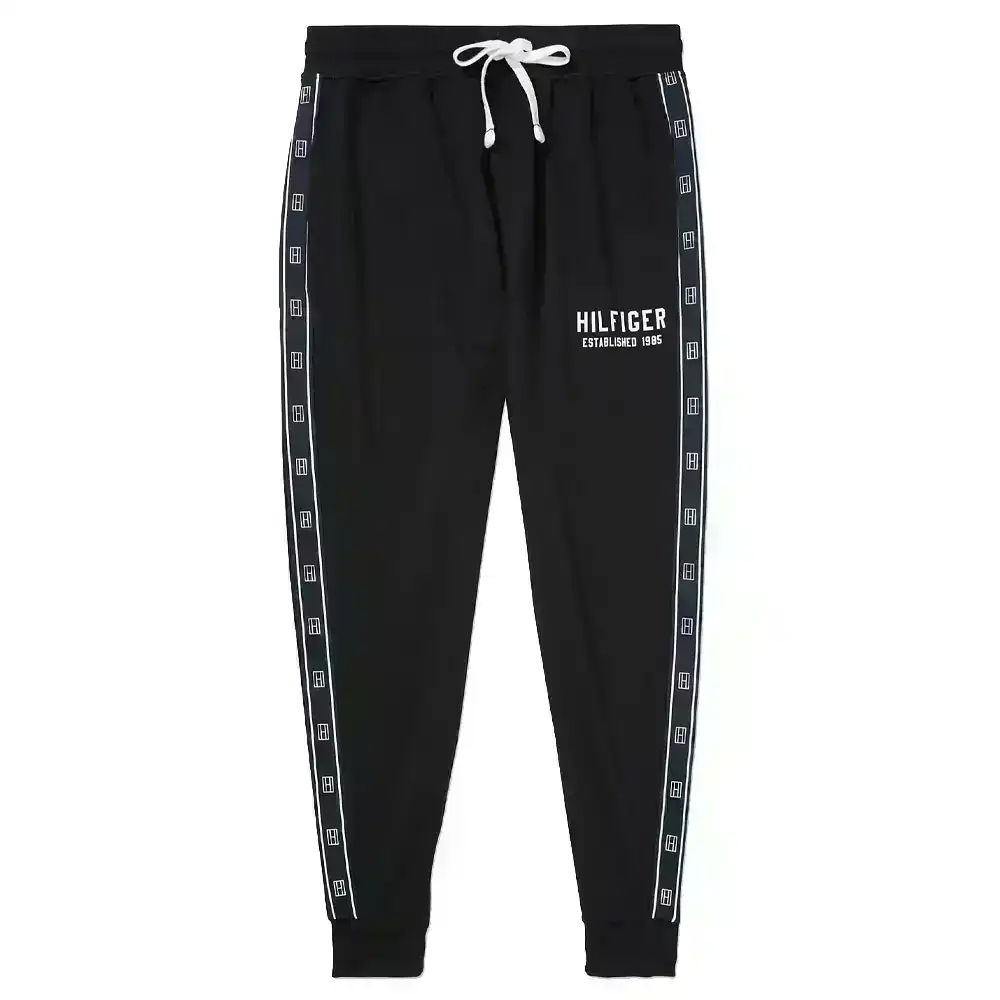 Tommy Hilfiger Men Size XL French Terry Pyjama Sleepwear Cuffed Jogger Pants BLK