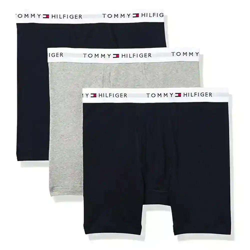 3PK Tommy Hilfiger Men's S Size Cotton Classic Trunk Underwear Multi Black/Grey