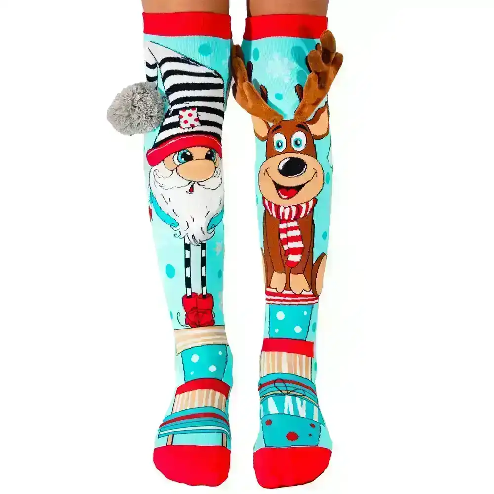 MADMIA Festive Christmas Long Knee High Socks Pair Kids/Adult Unisex Girl/Women